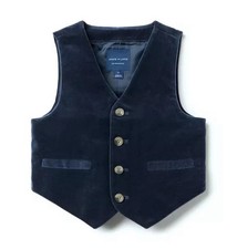 Janie And Jack Boys The Velvet Vest Navy Blue Casual Sz 5