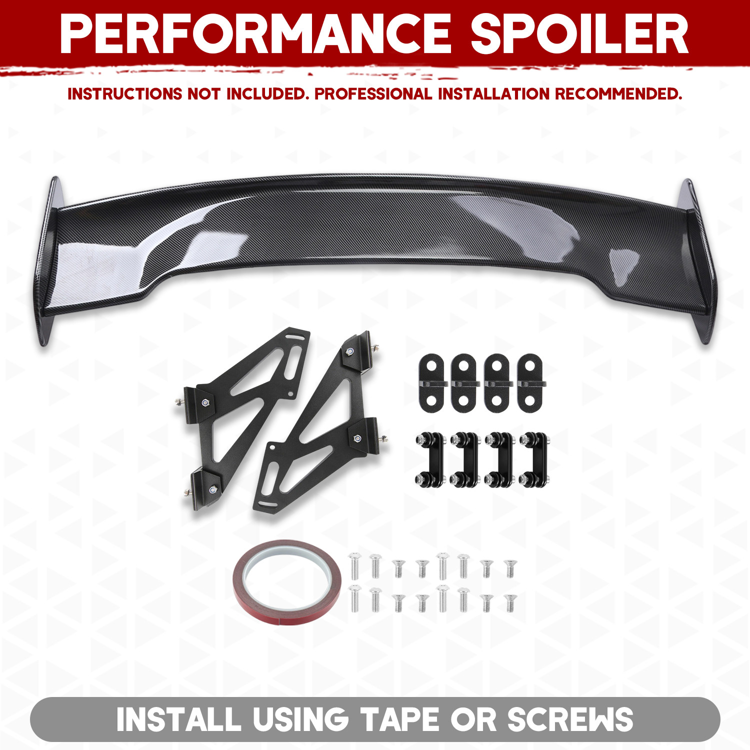 47" Fiber Rear Trunk Spoiler Wing Adjustable GT-Style For Acura NSX Coupe M