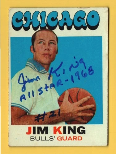 Jim King Hand Signed Auto 1971-72 Topps NBA  Inscribed "All Star 1968 #21"
