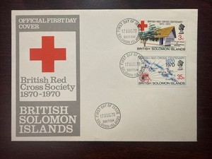SOLOMON ISLANDS FDC COVER 1970 YEAR RED CROSS DISABLED PEOPLE HEALTH MEDICINE
