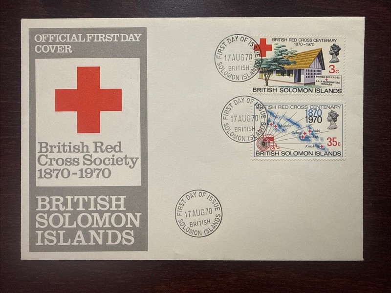 SOLOMON ISLANDS FDC COVER 1970 YEAR RED CROSS DISABLED PEOPLE HEALTH MEDICINE