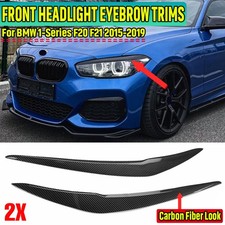 2X Headlight Eyelids Lids Carbon Fiber Style For BMW 1-Series F20 F21 2015-2019