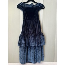 NEW Joyfolie Mia Joy Size 3 Ezra Dress Deep Sea Blue Velvet Tiered Maxi