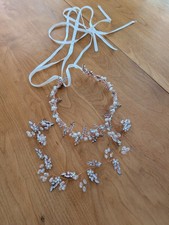 Wedding Floral Gold Wire Head Wreath Tiara, Princess Crown Headband for Brides