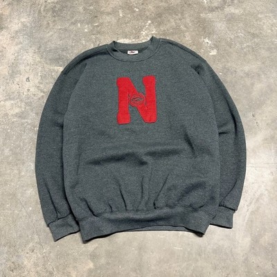 Vintage NIKE Center Swoosh Sweatshirt Embroidered Spellout 90s Y2K Baggy Mens L