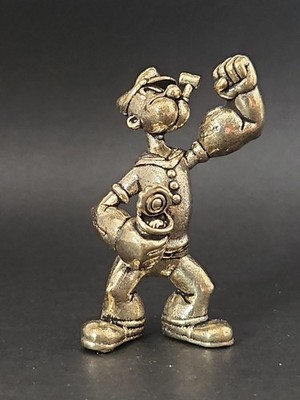 Popeye The Sailor Man Solid Brass Miniature Figure, Heavy and Sturdy 