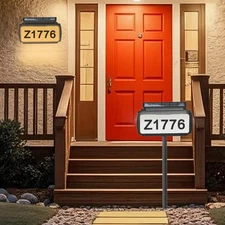 Solar Address Sign, Mailbox Numbers with 3 Mount Options, House Number Sign w...