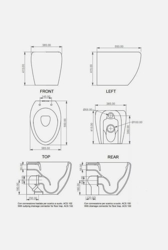Sanitari a terra GSG serie Touch vaso+bidet e coprivaso bianco lucido - Foto 2 di 3