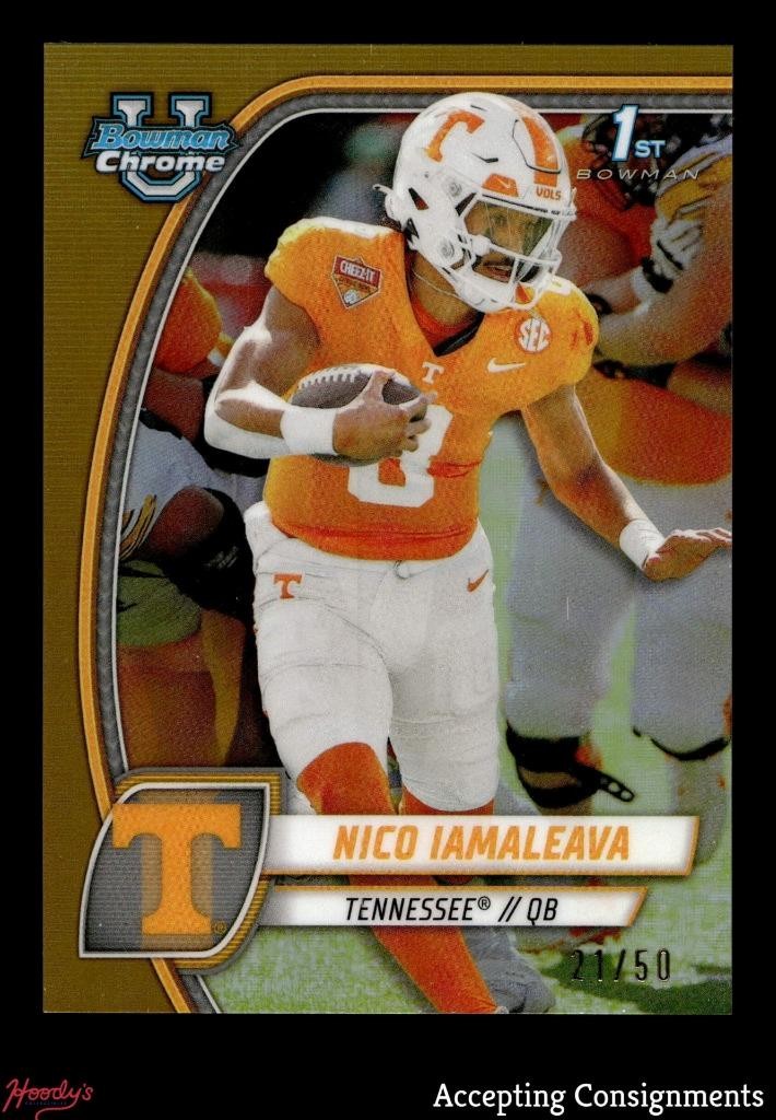 2024 Bowman Chrome University Gold Refractors #139 Nico Iamaleava 1st Rookie /50