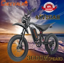 NEW Electric Bike 3ooo Peak Electric Motorcycle 48V 20AH 45MPH E-MoutainBike