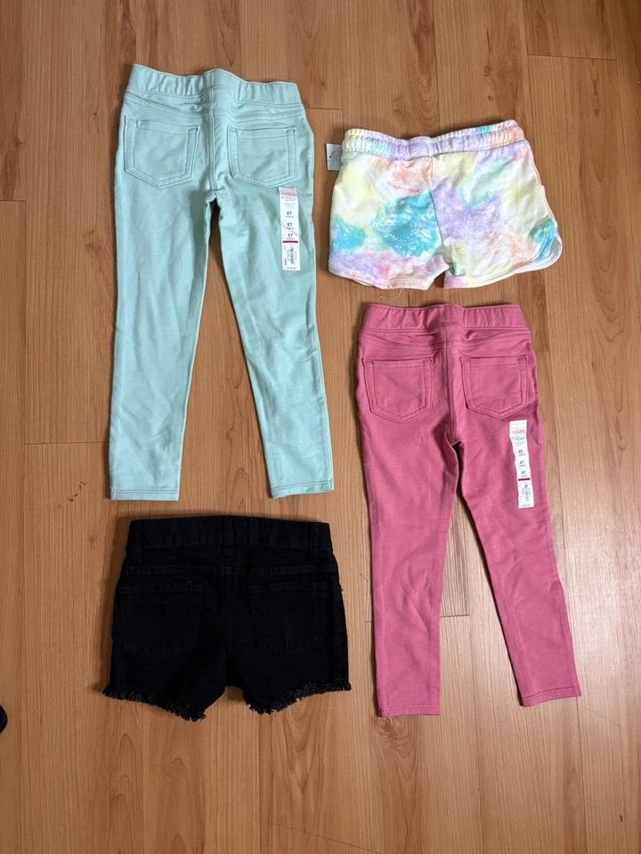 2 Pants Jumping Beans Sz 4t/5t Girl 2 Shorts Cat & Jack 4/5 - Изображение 2 из 4