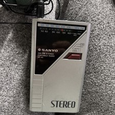 Vintage Sanyo AM/FM Stereo Portable Radio RP45 With Headphones