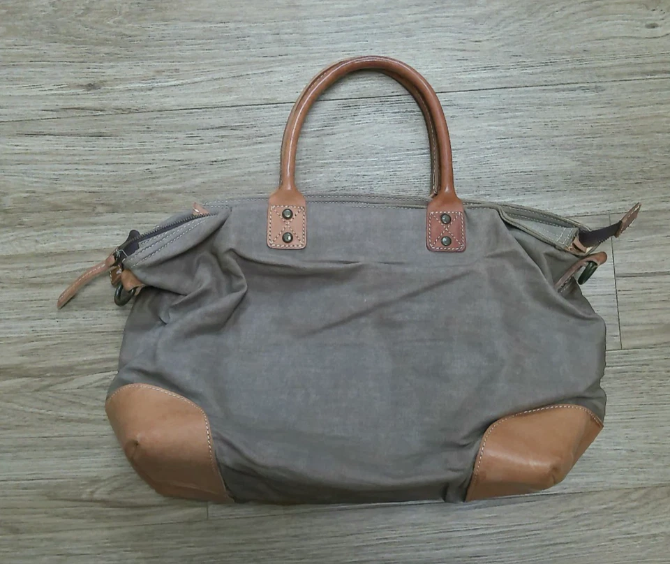 Bolso de Lona Will Leather Goods Cuero Encerado Fin de Semana Marrón Tostado 20" Foto 3 de 4