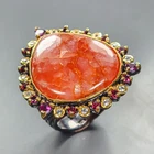 Fine Art 40 ct Natural Rhodochrosite Ring 925 Sterling Silver Size 8.5 /R450481