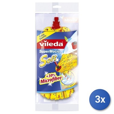 3X Vileda Supermocio Soft Red, Yellow
