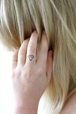 SHIP FROM NY - Temporary Tattoo - Set of 4 Wrist size Diamonds