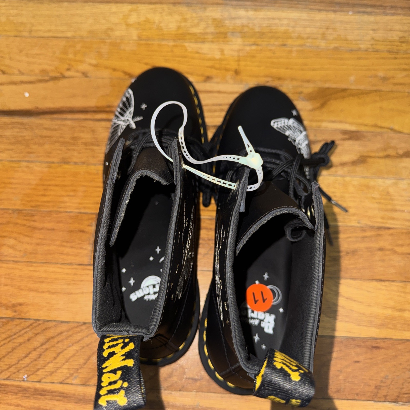 Dr. Martens 1460 Pascal Black Celestial Moth Boots Unisex 11/12 image 8