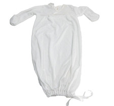 Baby Dior Vintage Dressing Night Sleep Gown White Logo Satin Trim Layette