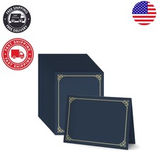 Professional Blue Certificate Holders with Gold Foil - 8.5x11, 50 Pcs