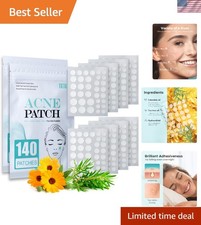 Invisible Hydrocolloid Acne Patches - 280 Pack in 4 Sizes with Tea Tree Oil