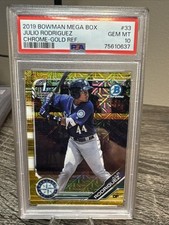 2019 Bowman Chrome Mega  Box Julio Rodriguez Gold Refractor 21/50 BGS PSA 10