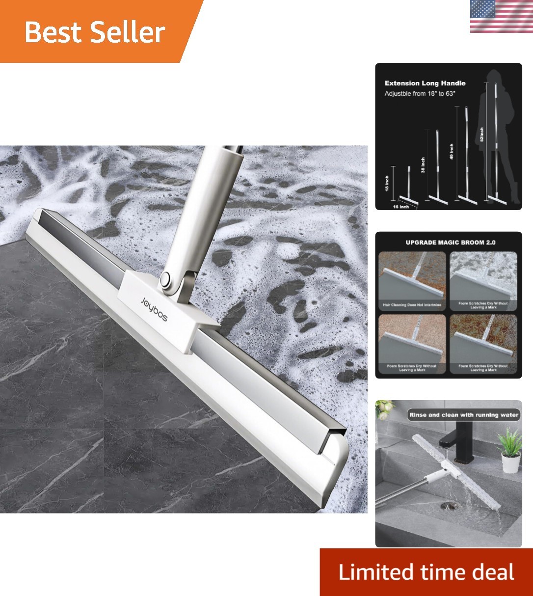 Escobilla de goma limpiador de ventanas silicona depiladora para mascotas mango grande