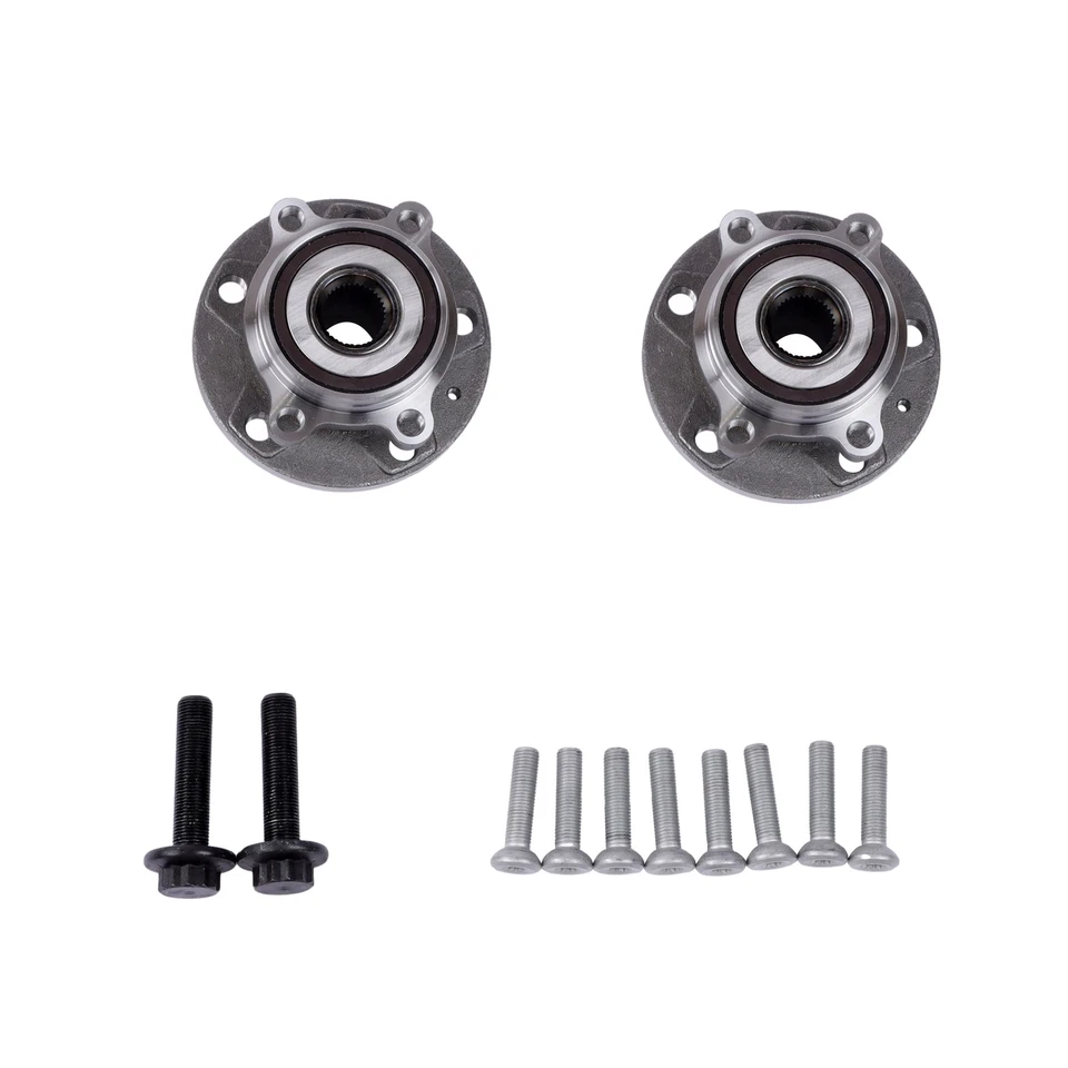 Conjunto de buje y cojinete de rueda delantera para Volkswagen Passat Jetta Tiguan Audi 2 piezas Foto 3 de 4