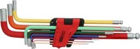 Ks Tools Kugelkopf-Innen6Kant-WinkelstiftschlüSsel-Satz, Extra Lang, 9-Tlg