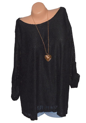 ITALY MODA SWEATER SWEATER TUNIC BLOUSE SHIRT LADIES' SWEATER 2-LAYER MESH N°38
