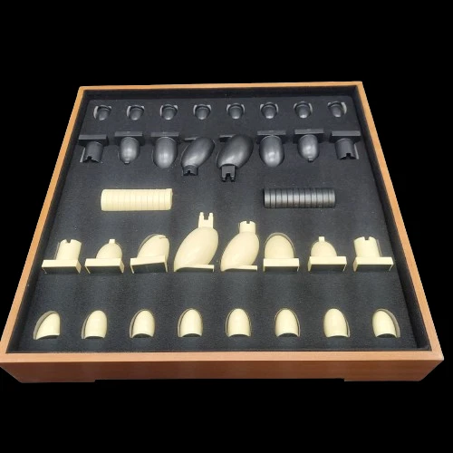 2013 Michael Graves Two Tone Chess & Checkers Set 16.5" X 16.5" Beautiful Piece - Image 3 of 4