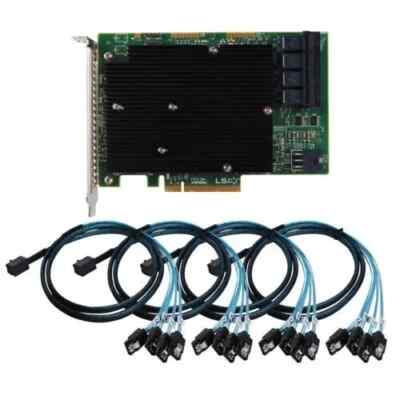 LSI SAS 9300-16I 12GB/S HBA BUS ADAPTER CARD IT Mode 4*SFF-8643 SATA Cable