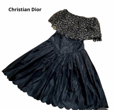 Christian Dior PRET-A-PORTER Dress Lace Ribbon Women Size 7 Silk Black | eBay Christian Dior PRET-A-PORTER Dress Lace Ribbon Women Size 7 Silk Black | eBay