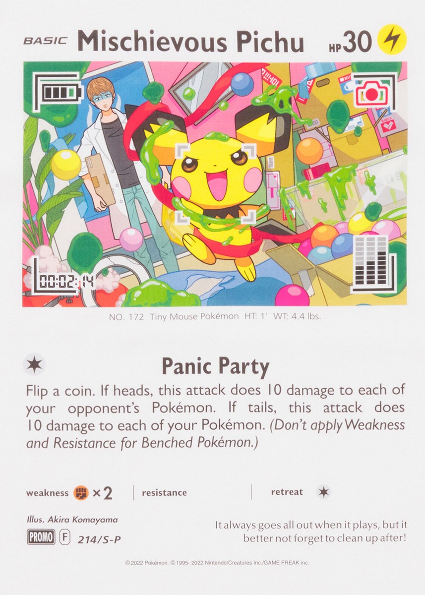 Pokemon x graniph T-shirt Pichu & P-Lab. Mischievous Pichu