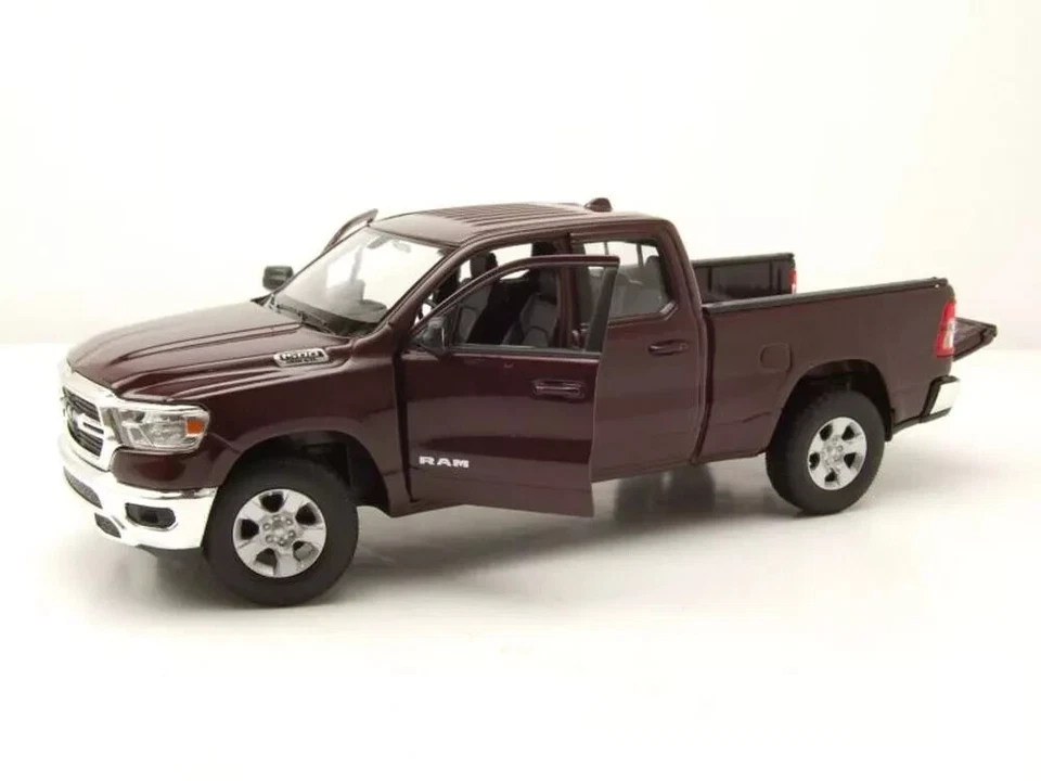 WELLY NEX  1:27 AUTO DIE CAST METAL  DODGE RAM 1500 2019 ROSSO BORDEAUX    24104 - Immagine 4 di 4