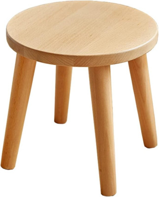 Natural Solid Wood Step Stool Plant Stand round Footrest 10 Inch Portable Detach