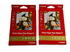 Canon Pixma Photo Paper Plus Glossy II PP-201 4" x 6" 20 Sheets Lot of 2