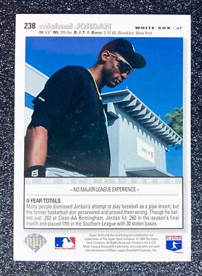 1995 SE Michael Jordan #238 Baseball Card Chicago White Sox | eBay