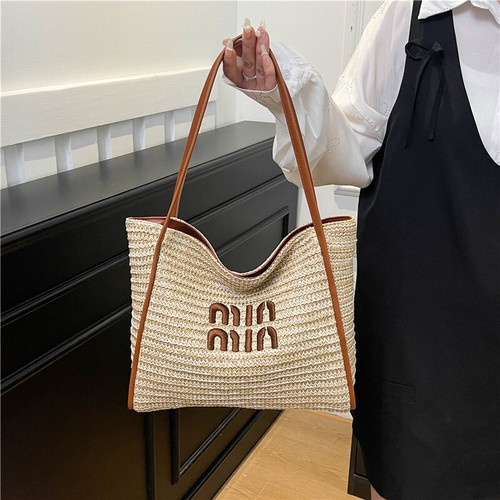 Nuevo Bolso Paja Letra M Axila Informal Mujer Bolso Bolso Bolso Bolso de Hombro. - Imagen 3 de 13