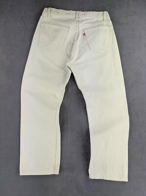 Baggy Relaxed Jeans Vintage 80s Made USA Levi's 501 W34 L32 Weiß Streetwear