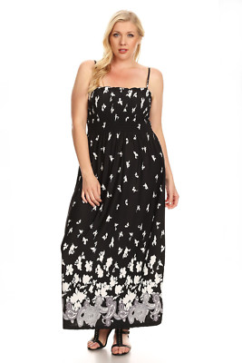 Robe Wet Seal - Taille XL - Imprimé Paisley Noir Et Blanc - Bretelles Spaghetti