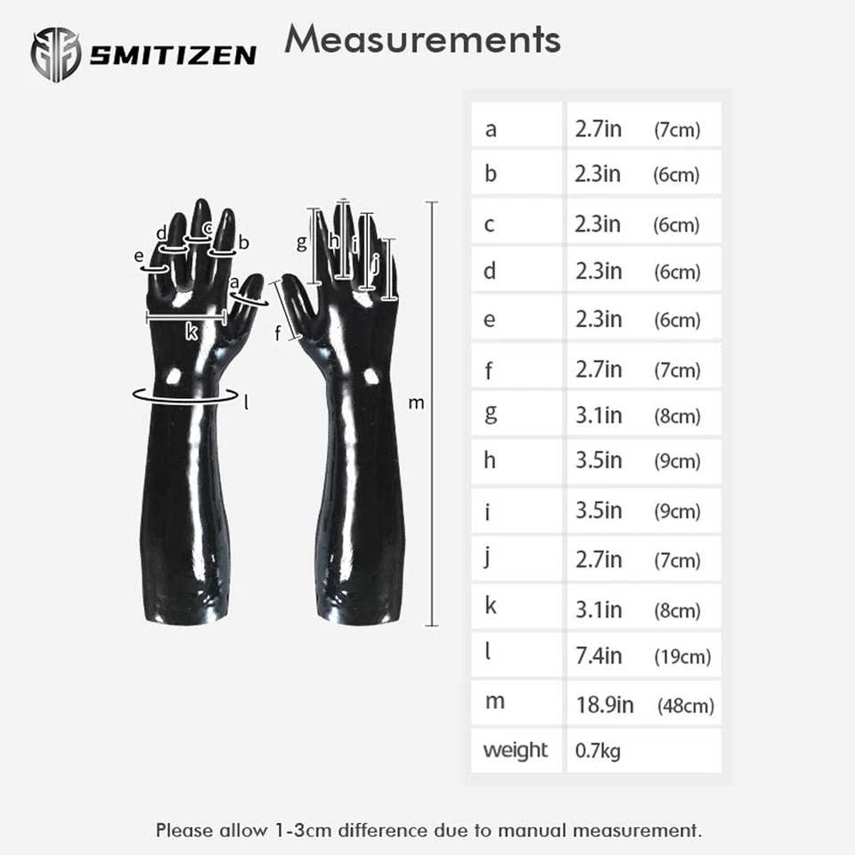 Smitizen Schwarz Glänzend Silikon Handschuhe Latex-ähnliche Kostüme Zubehör - Bild 3 von 4