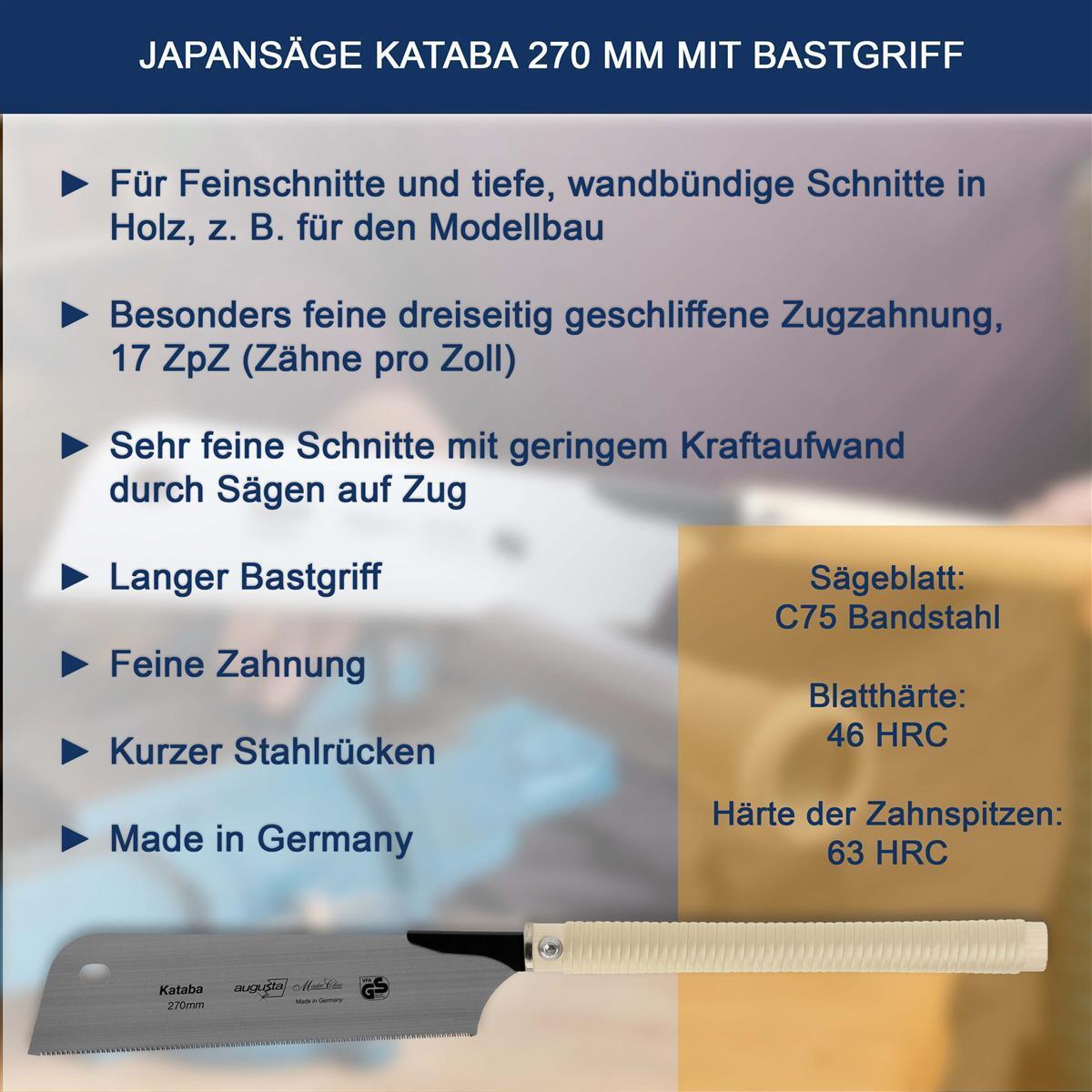 Witte Kataba-Säge 270 Mm – Klassische Japansäge Mit Flexiblem, Scharfem Blatt
