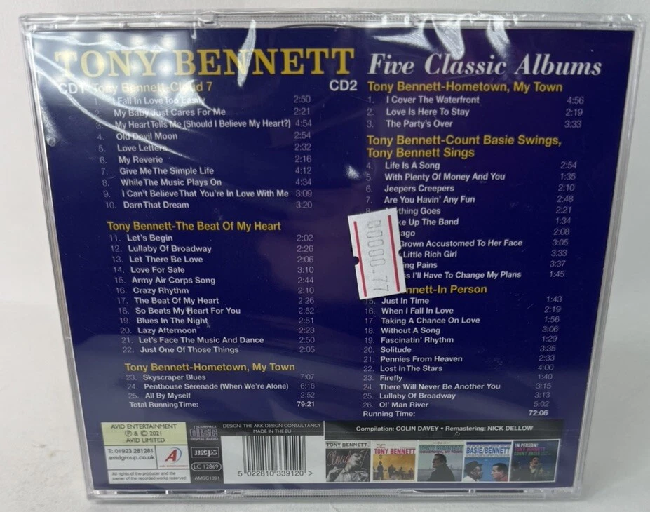 Tony Bennett : Five Classic Albums - New & Sealed 2 CD Set - Image 2 of 2