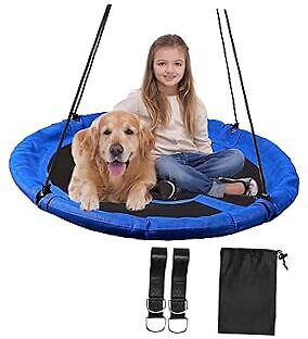  43'' Flying Saucer Swing for Kids Outdoor, Large Round Tire Swings for Trees 