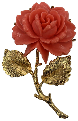 Broche Art Déco Originale En Celluloïd Sculpté – Motif Fleurs Et Fruits, Occasion Vintage