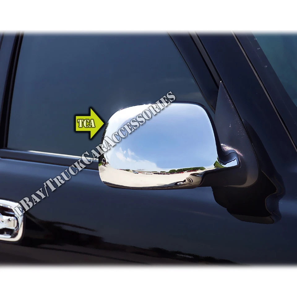 Par de 2 cubiertas de espejo retrovisor completo cromadas cromadas para Cadillac Escalade 2002 2003 2004 2005 2006 Foto 3 de 4