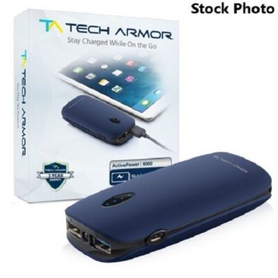 Tech Armor Active Power Bank External Battery Dual USB Charger 6000mAh