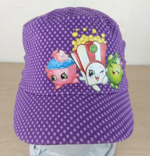SHOPKINS YOUTH/GIRLS 5 PANEL STRETCH FIT BASEBALL HAT/CAP, PURPLE/POLKA DOT