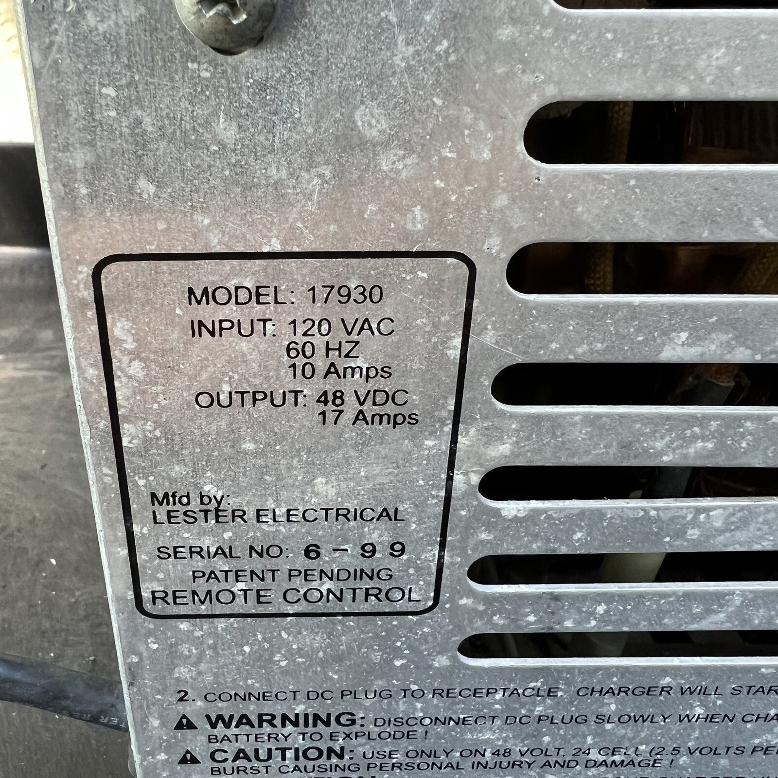 Club Car Golf Cart PowerDrive Battery Charger 48v Model 17930 Untested