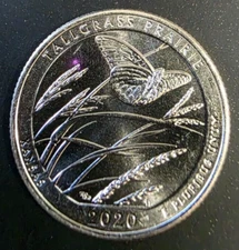 2020-D Tallgrass Prairie National Park Quarter circulated AU / MS